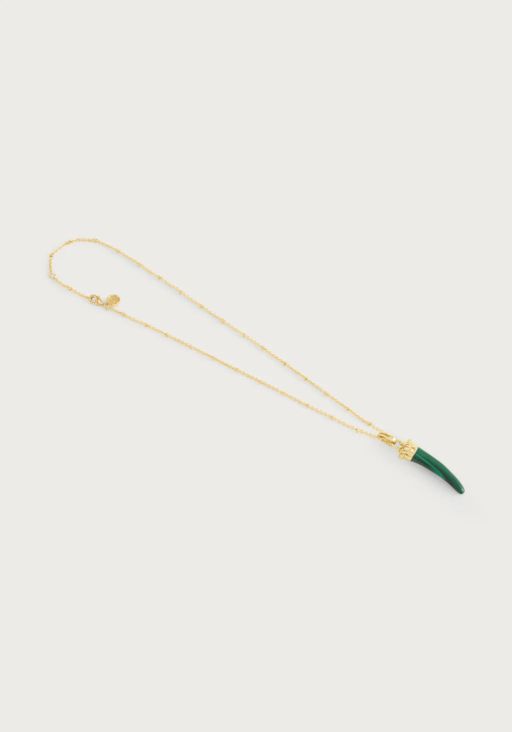 Milos Stone Horn Charm in Malachite