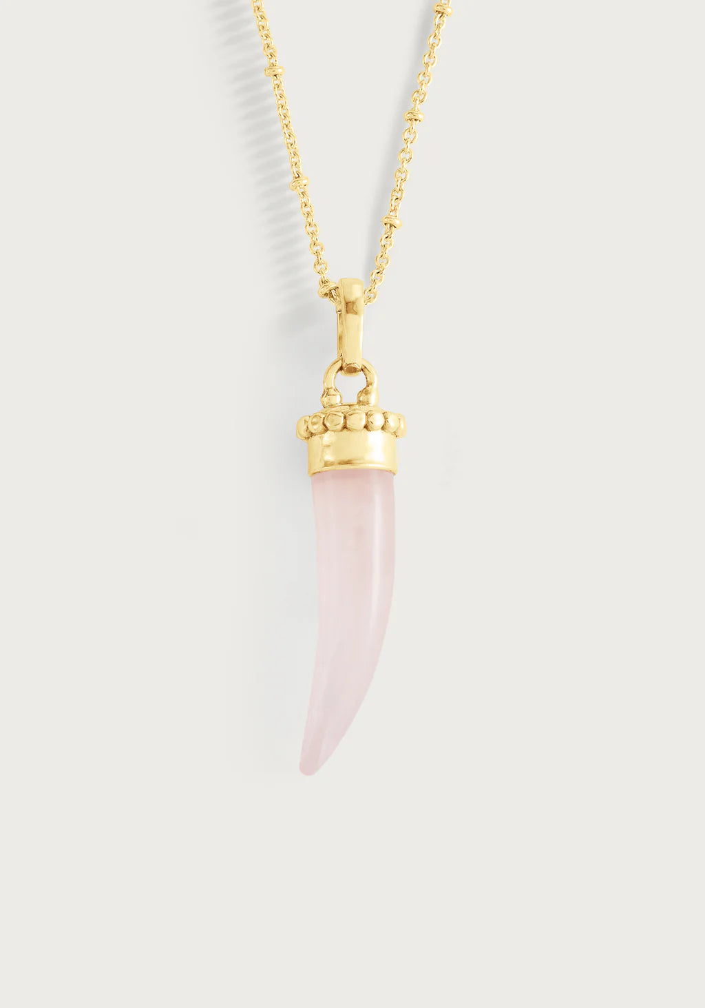 Milos Stone Horn Charm in Rose Quartz