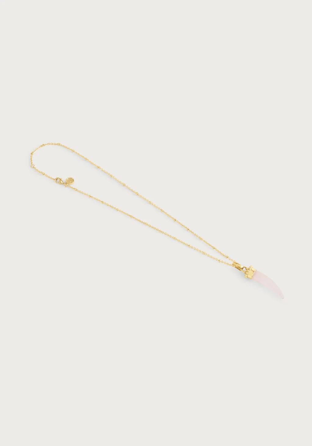 Milos Stone Horn Charm in Rose Quartz