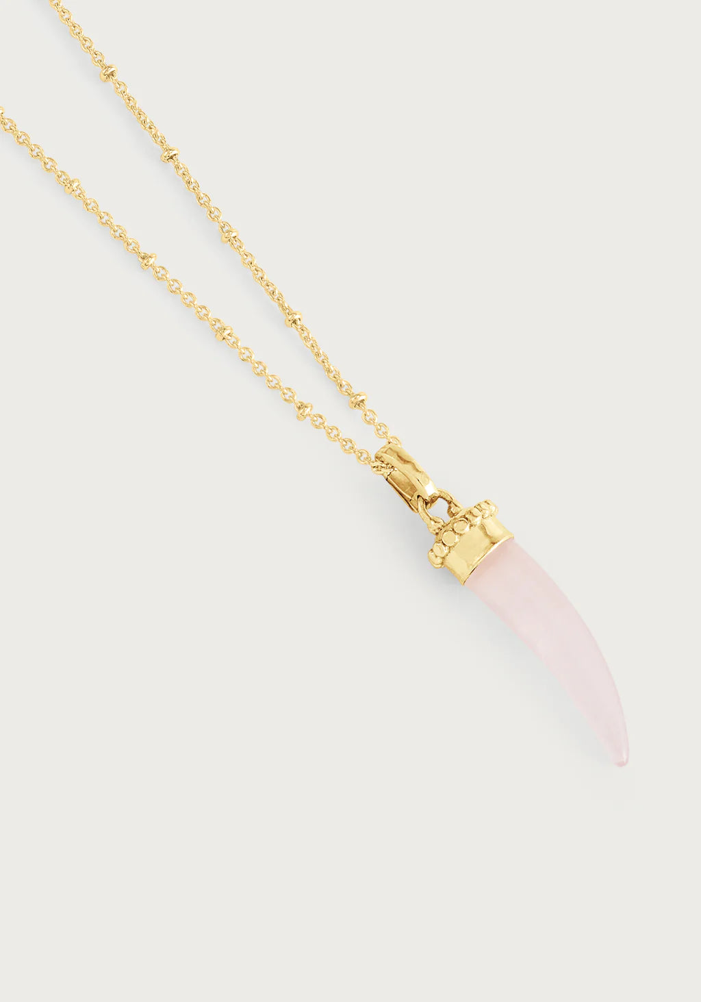 Milos Stone Horn Charm in Rose Quartz