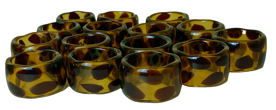 Tortoiseshell Acrylic Napkin Rings - Set of 15