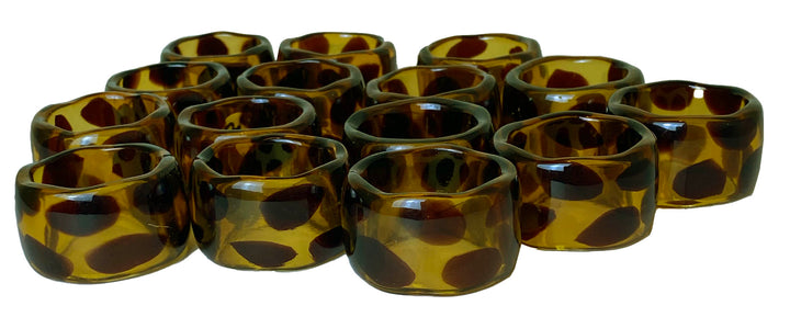 Tortoiseshell Acrylic Napkin Rings - Set of 15