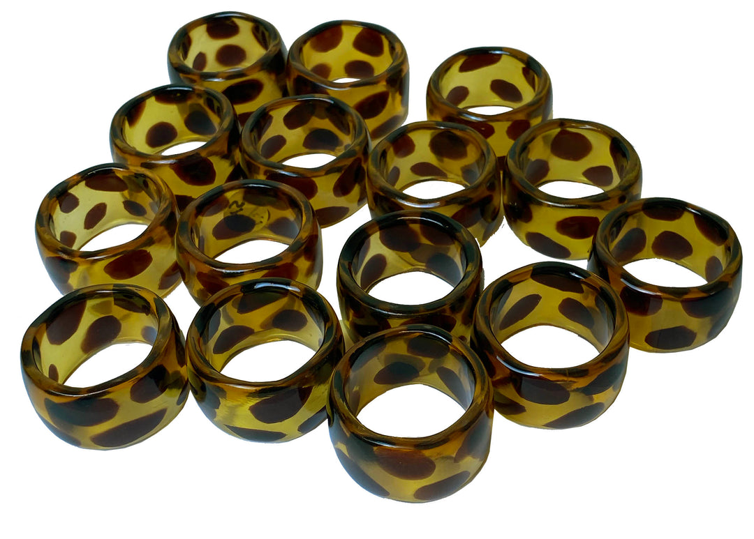 Tortoiseshell Acrylic Napkin Rings - Set of 15