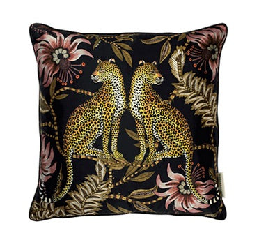 Ardmore Silk Pillow - Lovebird Leopard