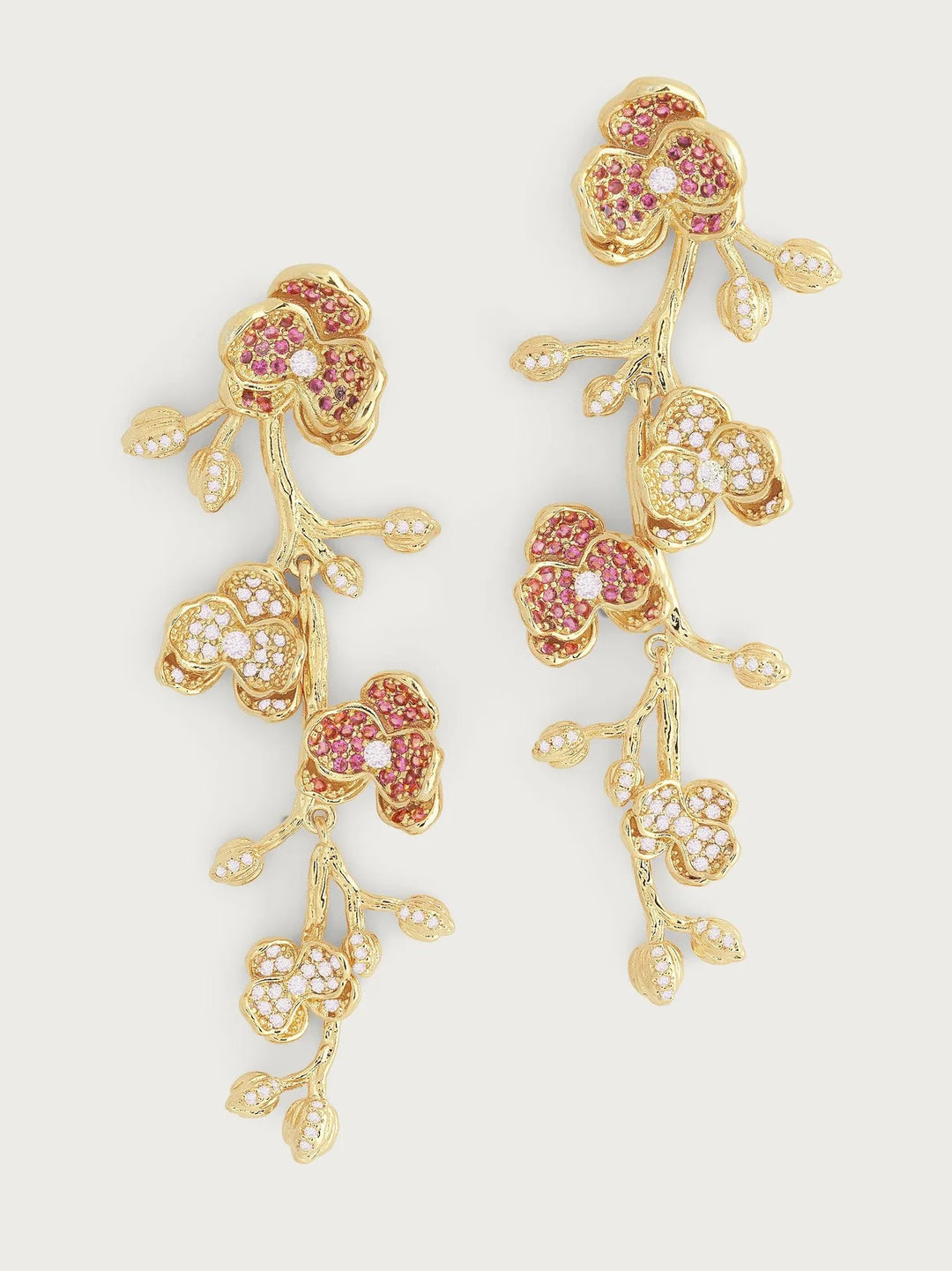 Orchid Pave Dangle Earrings