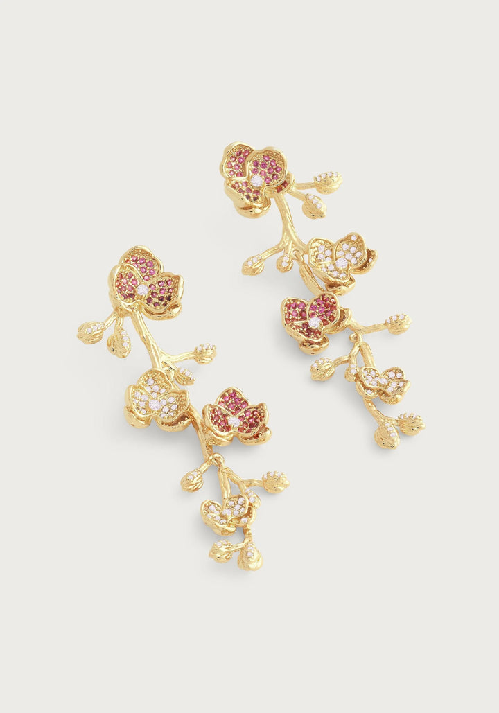 Orchid Pave Dangle Earrings