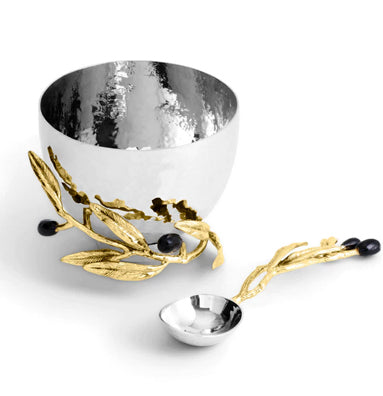 Olive Branch Nut Dish with Spoon