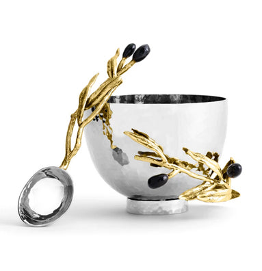 Olive Branch Nut Dish with Spoon