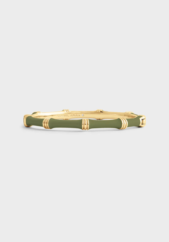 Bamboo Enameled Hinged Bangle