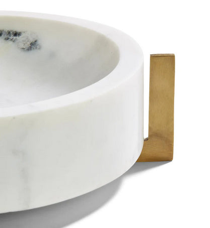 White Marble Bowl with Gold Stand