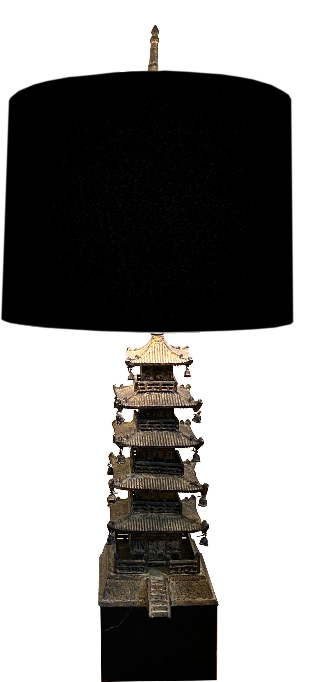 Vintage Japanese Cast Iron Pagoda Lamp