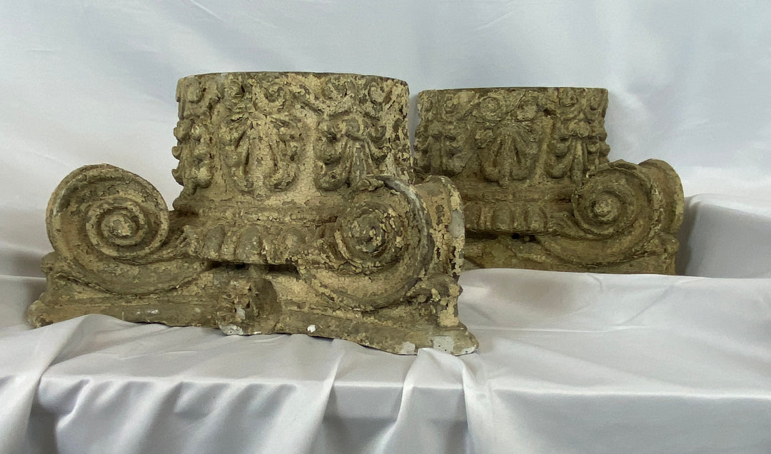 Pair of Architecural Capital Fragments