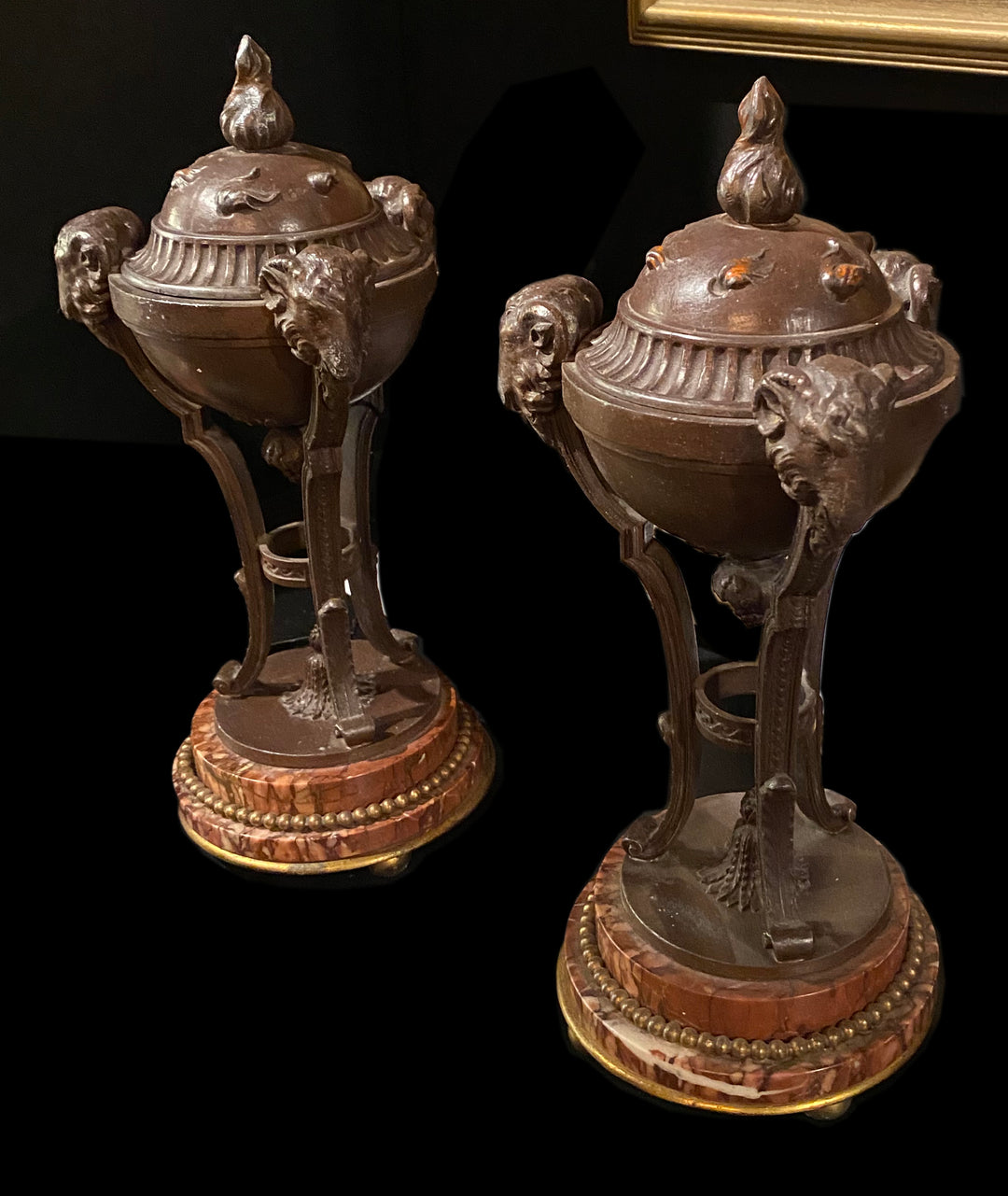 Pair of French Marble Urns, c.1880