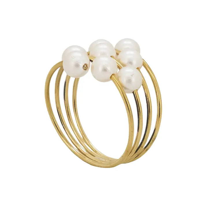 Pearl Napkin Rings, Set of 4