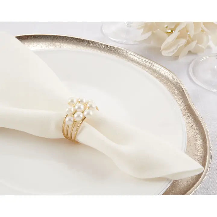 Pearl Napkin Rings, Set of 4