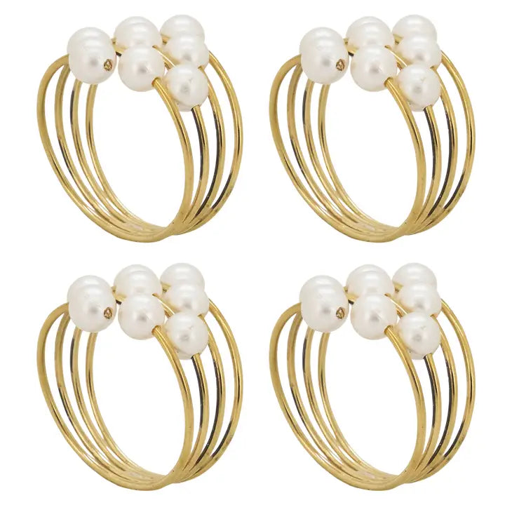 Pearl Napkin Rings, Set of 4