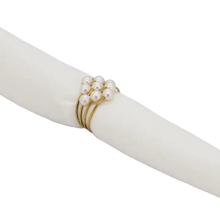 Pearl Napkin Rings, Set of 4