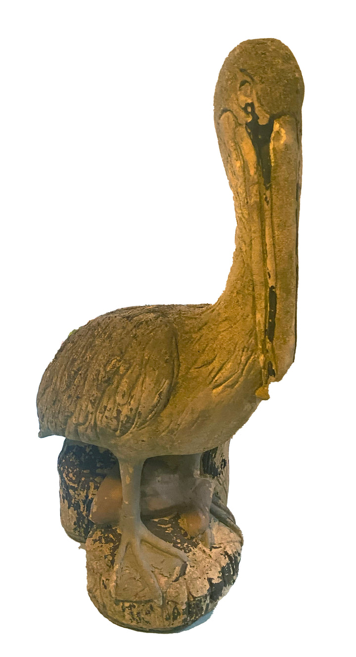 Vintage Concrete Pelican Statue