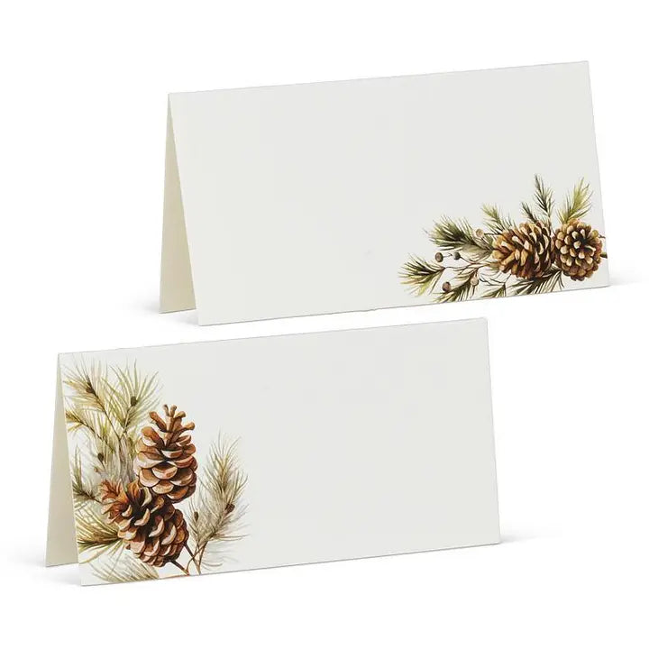 Pinecone & Branches Folded Placecards, Set 12