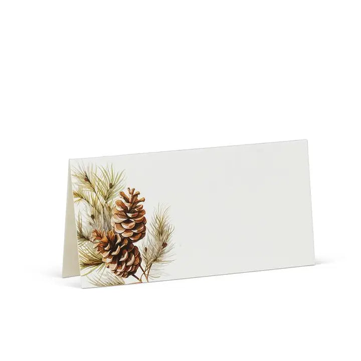 Pinecone & Branches Folded Placecards, Set 12
