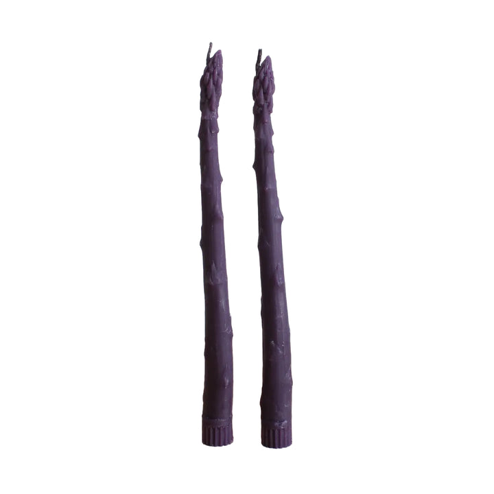 Purple Asparagus Beeswax Candles - Pair