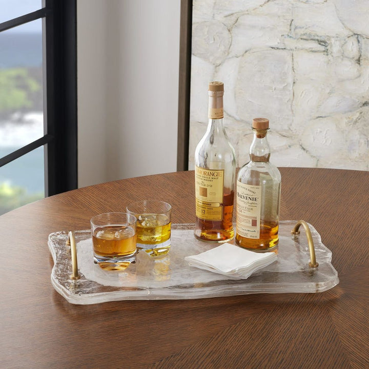 Rippled Art Glass Serving Tray