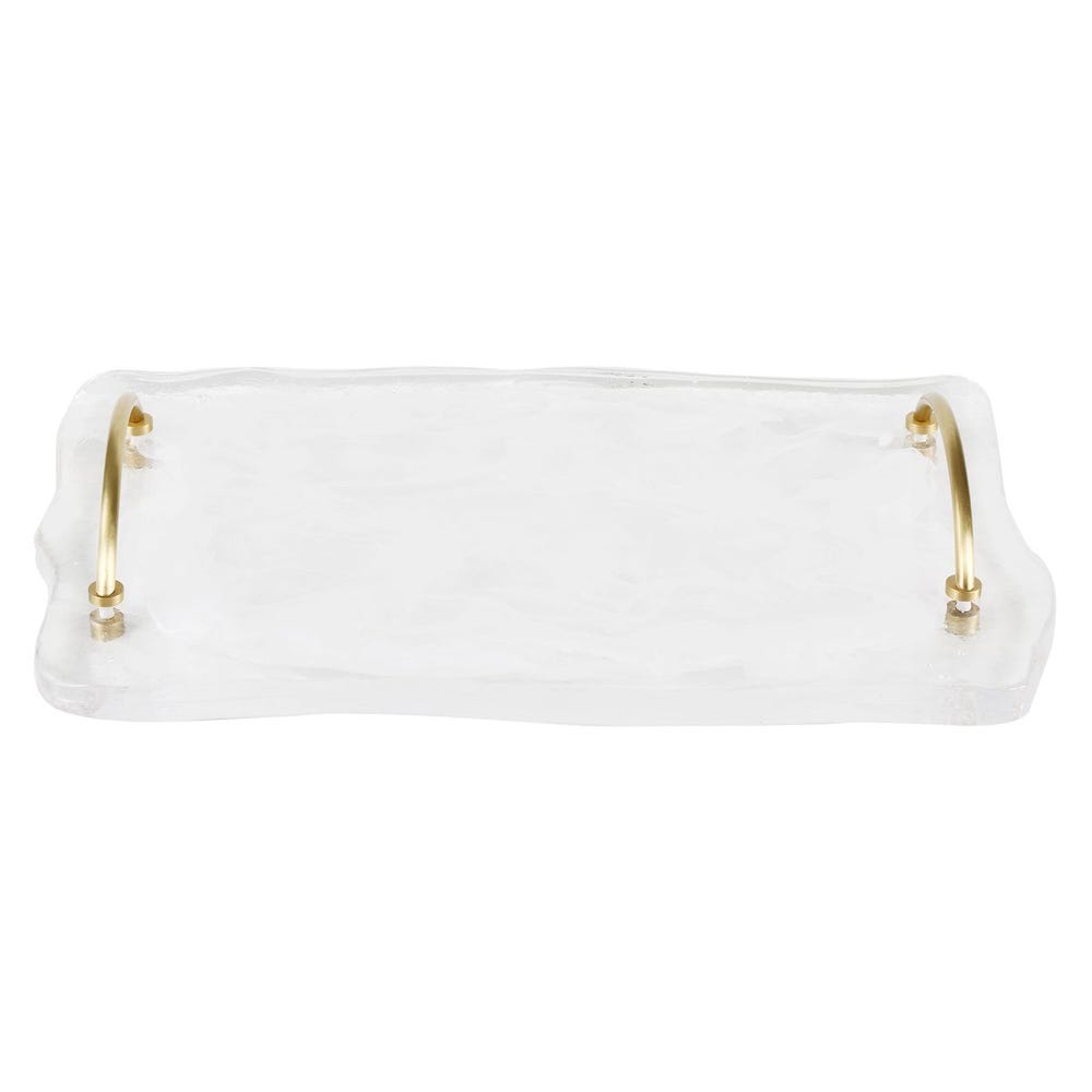 Rippled Art Glass Serving Tray