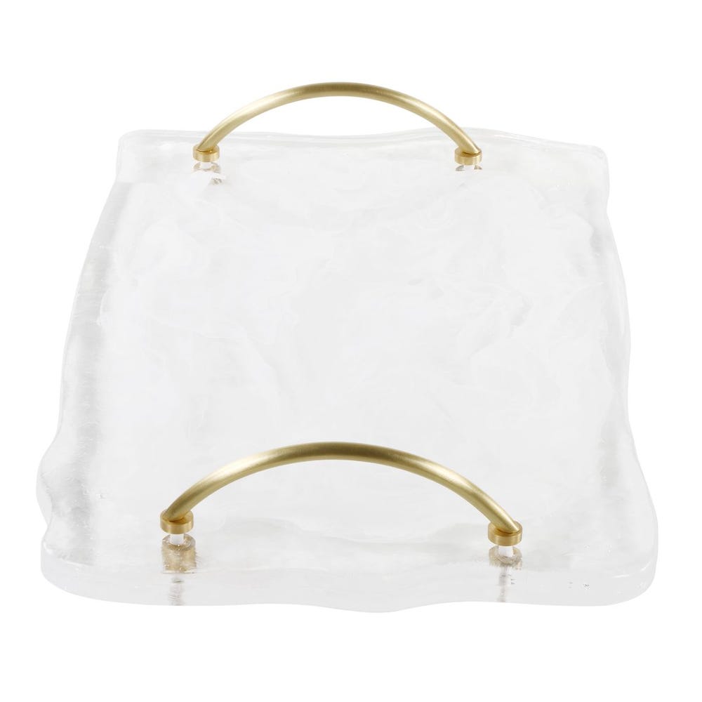 Rippled Art Glass Serving Tray