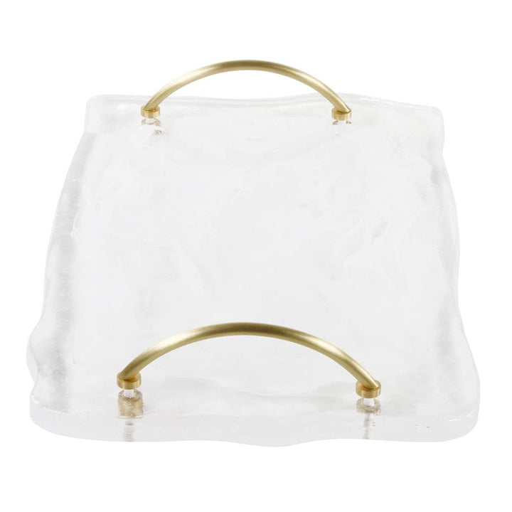 Rippled Art Glass Serving Tray