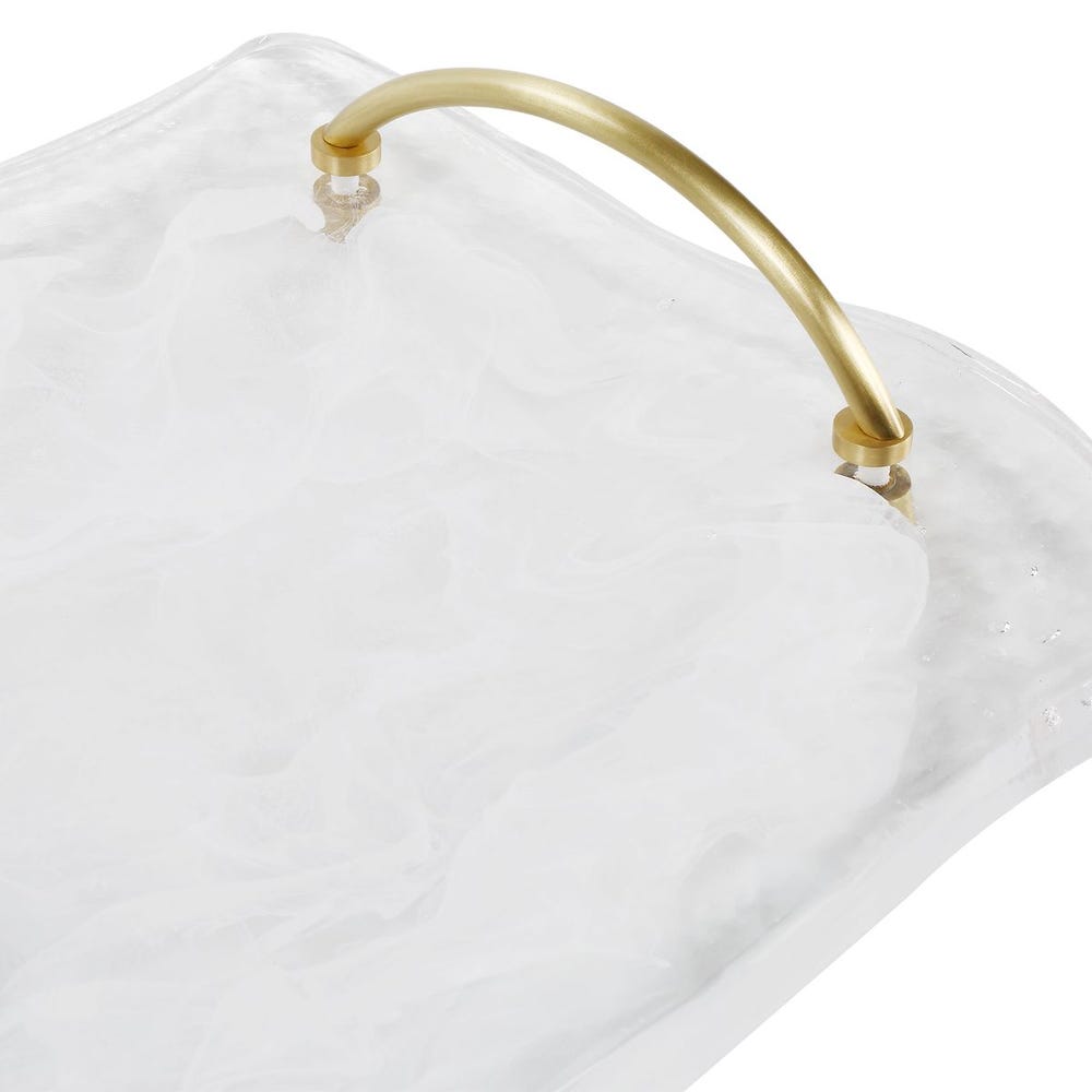 Rippled Art Glass Serving Tray
