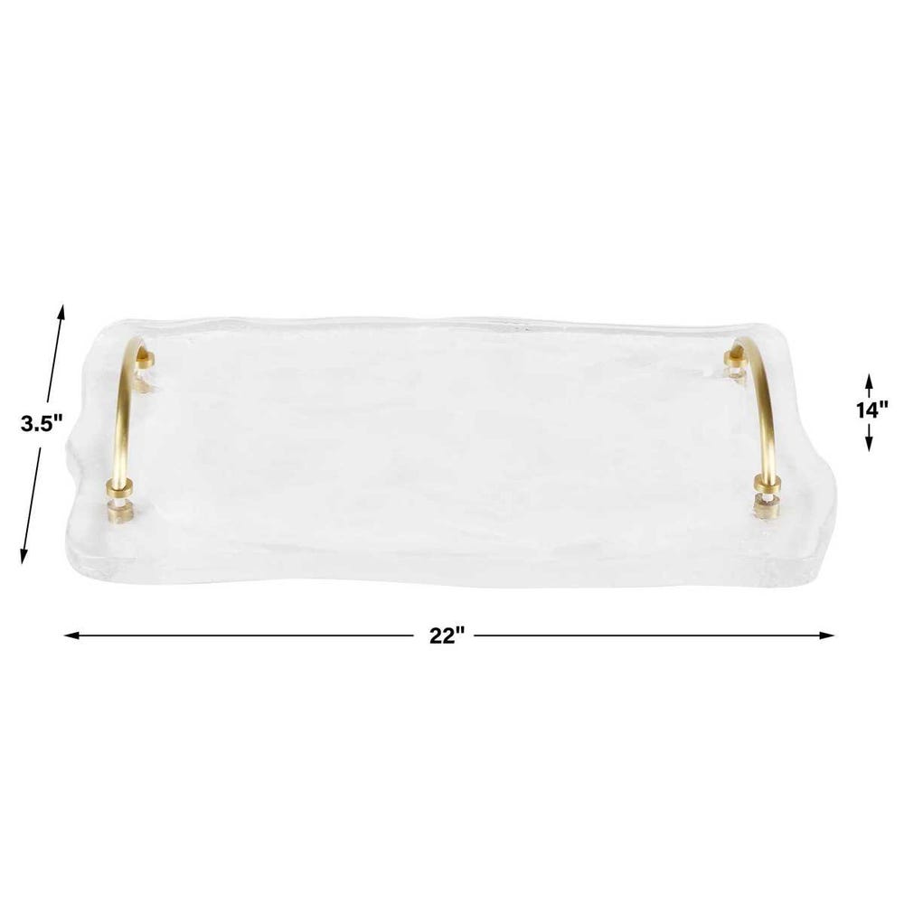 Rippled Art Glass Serving Tray