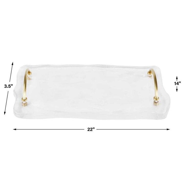 Rippled Art Glass Serving Tray