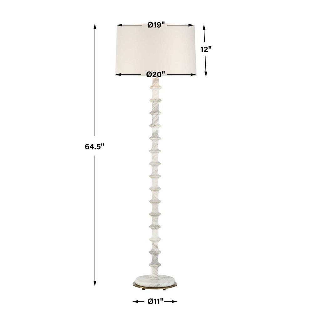 Volakas Marble Spindle Floor Lamp