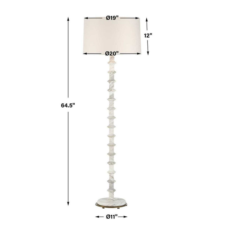 Volakas Marble Spindle Floor Lamp