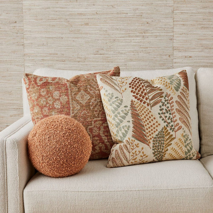 Autumn Fern Embroidered Pillow