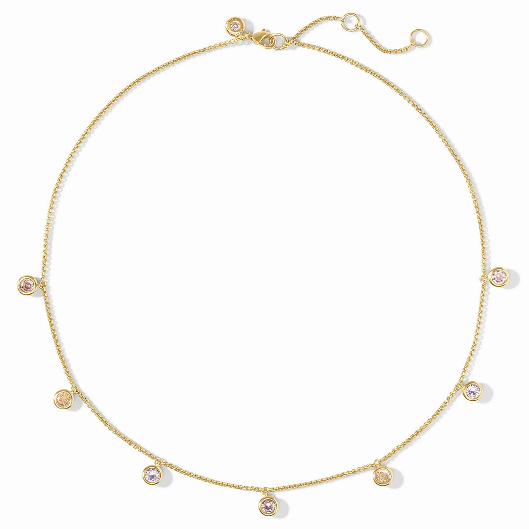 Rainbow Delicate Charm Necklace - Pink Dawn