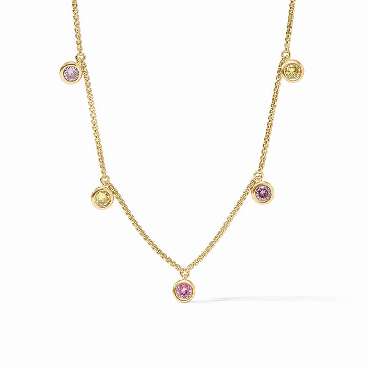 Rainbow Delicate Charm Necklace - Pink Dawn
