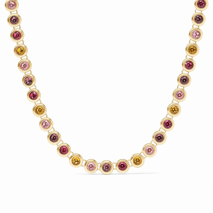 Rainbow Tennis Necklace - Pink Dawn