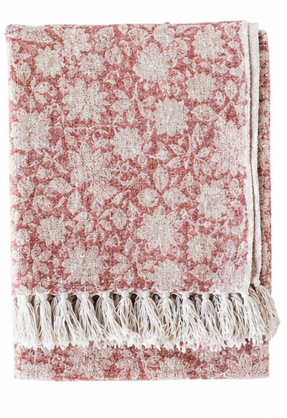 Hand-Loomed Cotton Block Print Throw