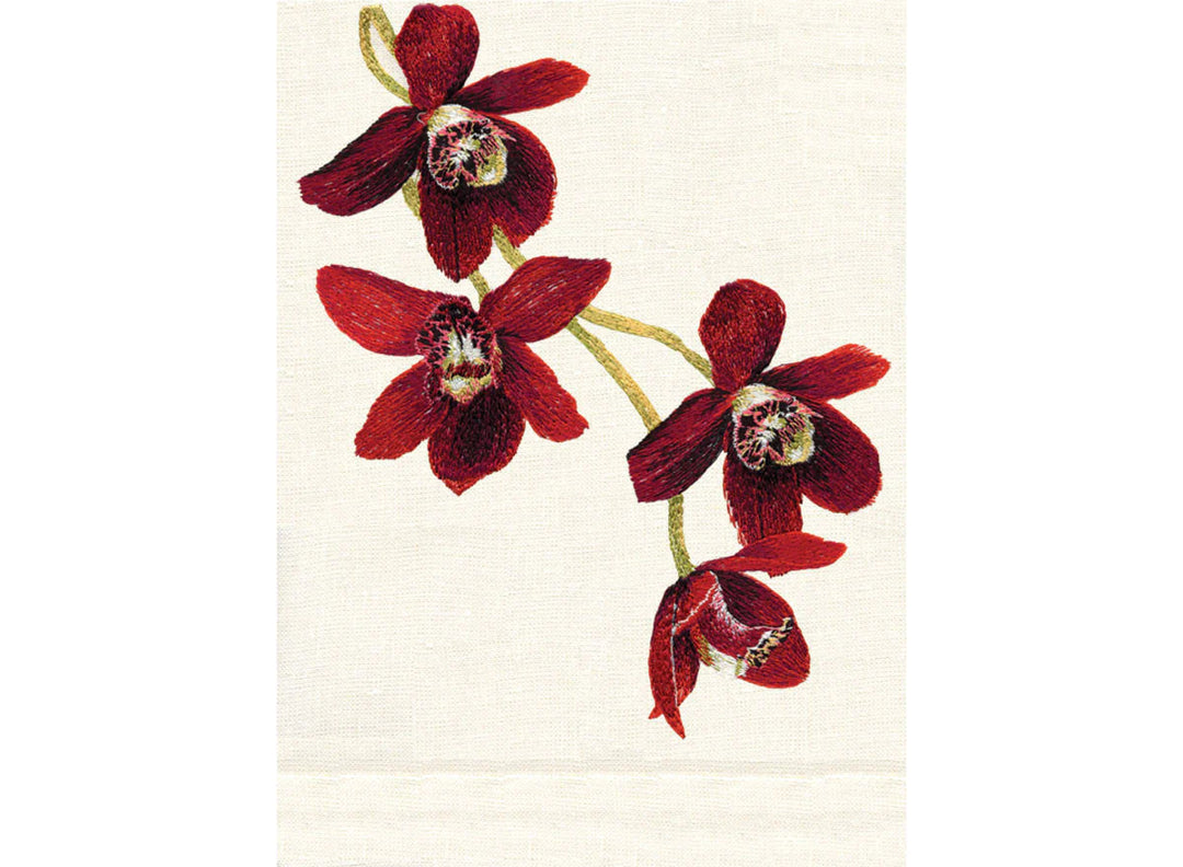 Embroidered Guest Towel - Orchid