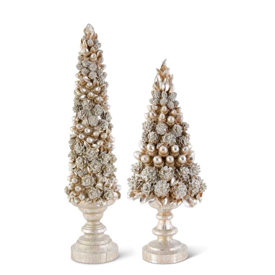 Glitter Pinecone Trees, Set of 2