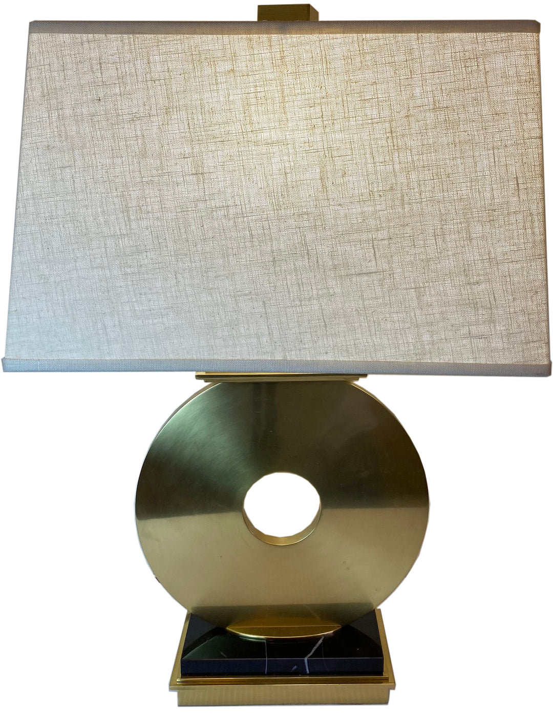 Robert Abbey Mid-Century Brass and Marble Lamp