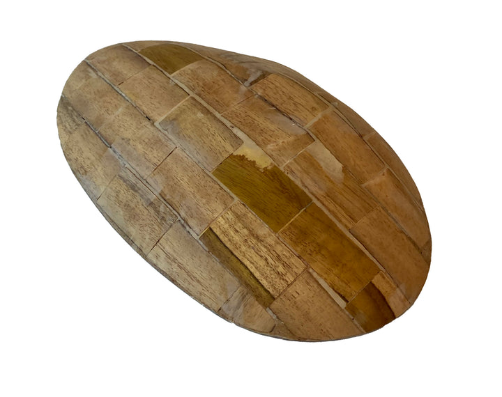 River Clam Bowl with Wood Base & Mother of Pearl Edge