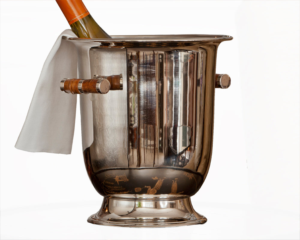 Nickel Wine Cooler with Bamboo Handles