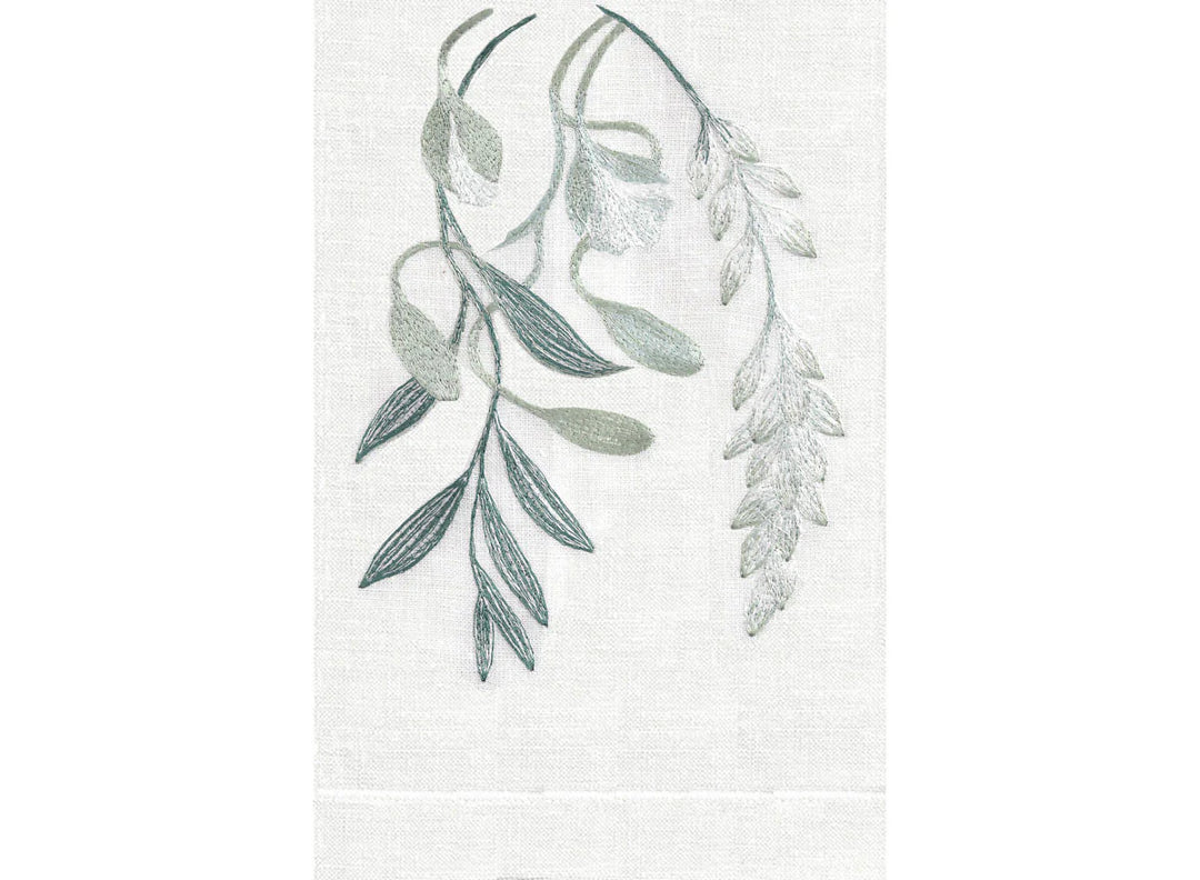 Embroidered Guest Towel - Sunset Paradise Jade