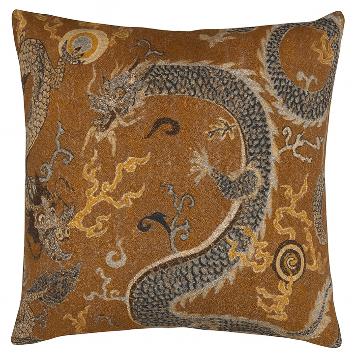 Pillow 19 - Schumacher Serpentine Dragon & Velvet Pillow