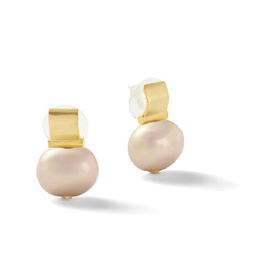 Scoop Post Pearl Earrings