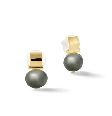 Scoop Post Pearl Earrings