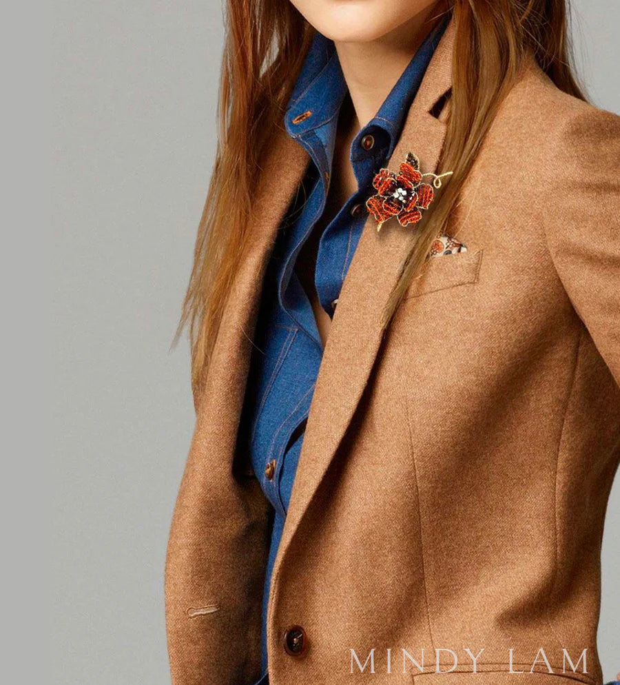 Classic Peony Brooch