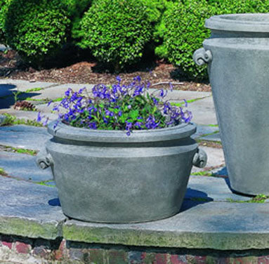 Scroll Handle Cast Stone Planter